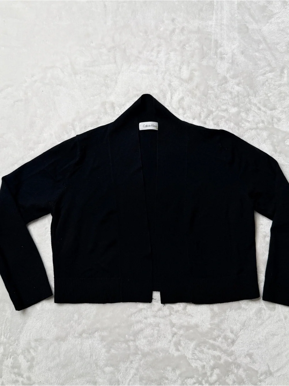 Calvin Klein Cropped Open-Front Women's Sweater Bolero - Black‎